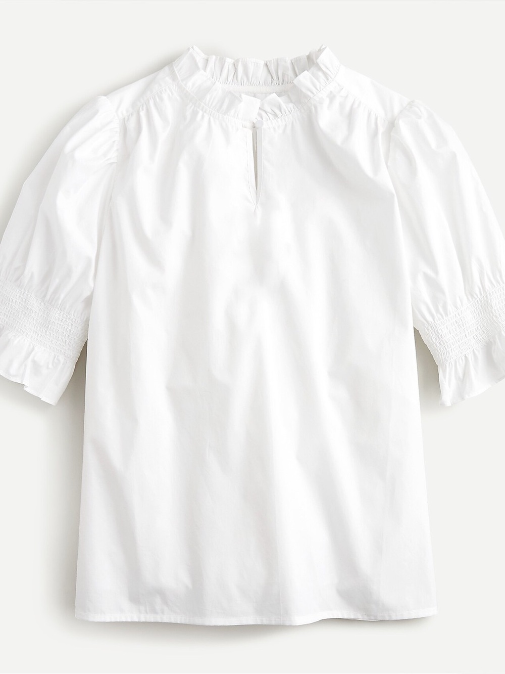 J. Crew Women's Puff-Sleeve Cotton Poplin Top White Size M AW862